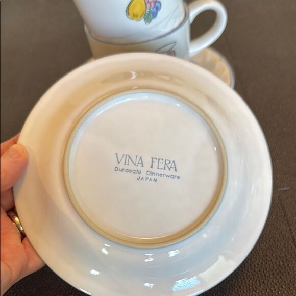 Vina FERA Durasafe Dinnerware Japan Cream Mug Set with Floran Design - Picture 5 of 7
